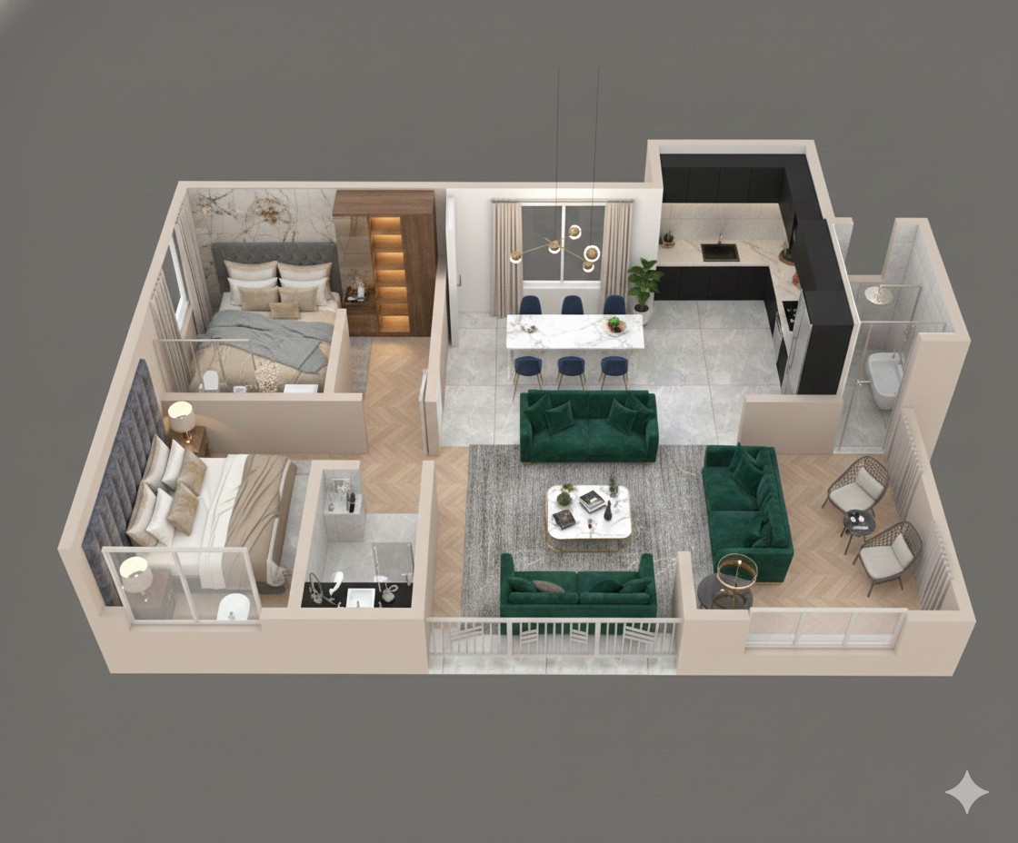 2 BHK Spacious Flat